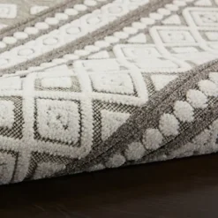 Kirkland's Home Light Gray Tile Motif Outdoor Area Rug, 5X7- Outdoor Rugs