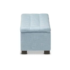 Kirkland's Home Light Grid Tufted Upholstered Ottoman- Benches & Ottomans