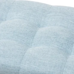 Kirkland's Home Light Grid Tufted Upholstered Ottoman- Benches & Ottomans