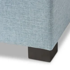 Kirkland's Home Light Grid Tufted Upholstered Ottoman- Benches & Ottomans