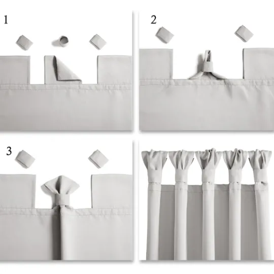Kirkland's Home Light Knotted Curtain Panel Set, 95 In.- Curtains & Drapes