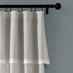 Kirkland's Home Light Linen Lace Curtain Panel Set, 84 In.- Curtains & Drapes
