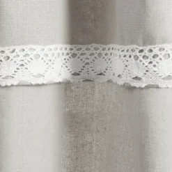 Kirkland's Home Light Linen Lace Curtain Panel Set, 84 In.- Curtains & Drapes