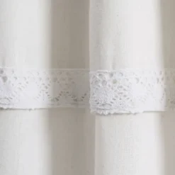 Kirkland's Home Light Linen Lace Curtain Panel Set, 84 In.- Curtains & Drapes