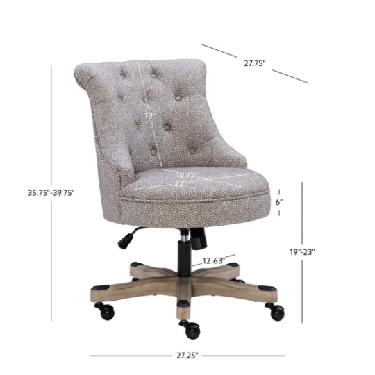 Kirkland's Home Light Miller Tufted Office Chair- Office Furniture