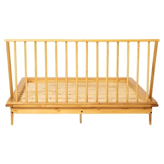 Kirkland's Home Light Oak Modern Spindle Wooden Queen Bed- Beds & Headboards