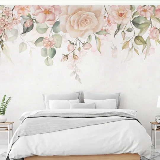 Kirkland's Home Light Pink Garden Peel And Stick Wall Mural- Wall Murals & Wall Decals
