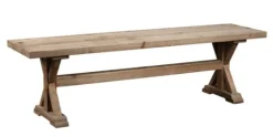 Kirkland's Home Light Reclaimed Wood Hourglass Base Bench- Benches & Ottomans