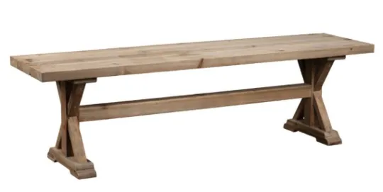 Kirkland's Home Light Reclaimed Wood Hourglass Base Bench- Benches & Ottomans
