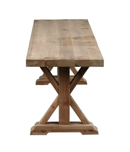 Kirkland's Home Light Reclaimed Wood Hourglass Base Bench- Benches & Ottomans