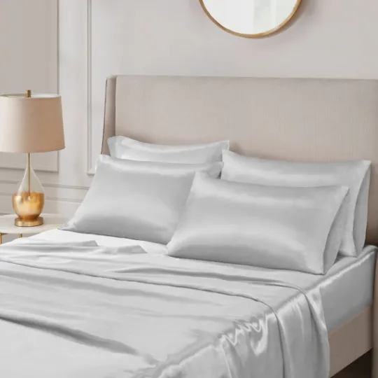 Kirkland's Home Light Satin 6-Pc. Full Sheet Set- Bed Sheets