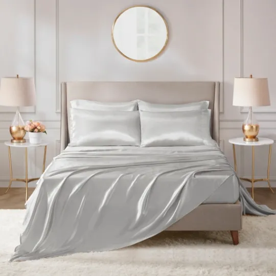 Kirkland's Home Light Satin 6-Pc. Queen Sheet Set- Bed Sheets