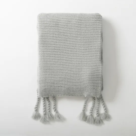 Kirkland's Home Light Spring Knit Throw Blanket- Blankets & Throws