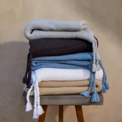 Kirkland's Home Light Spring Knit Throw Blanket- Blankets & Throws