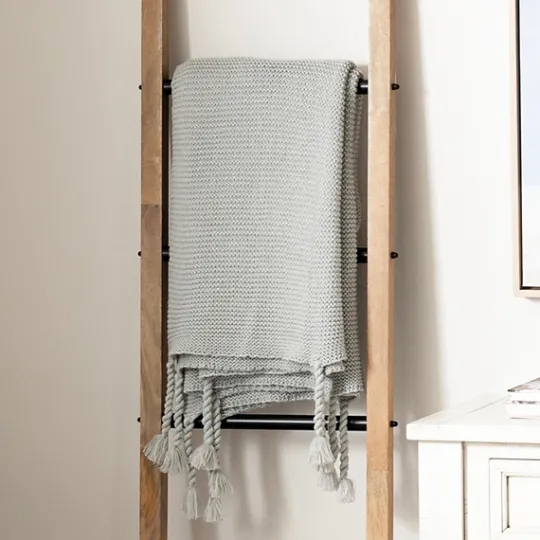 Kirkland's Home Light Spring Knit Throw Blanket- Blankets & Throws