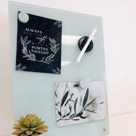 Kirkland's Home Light Square Magnetic Glass Dry Erase Board- Memo & Chalkboards