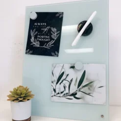 Kirkland's Home Light Square Magnetic Glass Dry Erase Board- Memo & Chalkboards