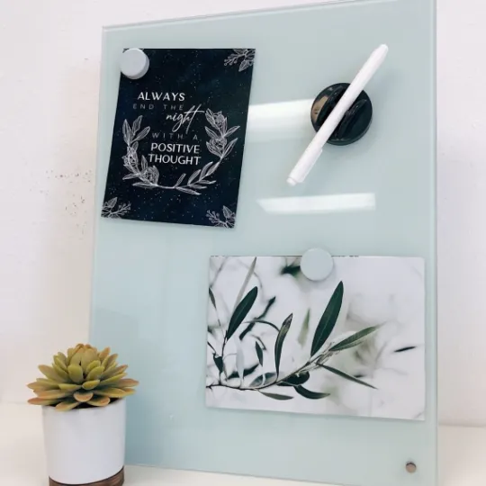 Kirkland's Home Light Square Magnetic Glass Dry Erase Board- Memo & Chalkboards