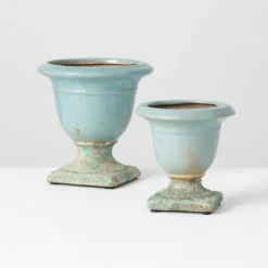 Kirkland's Home Light Terracotta Urn Vases, Set Of 2- Vases