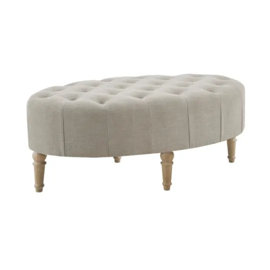 Kirkland's Home Light Tufted Button Martha Stewart Ottoman- Benches & Ottomans