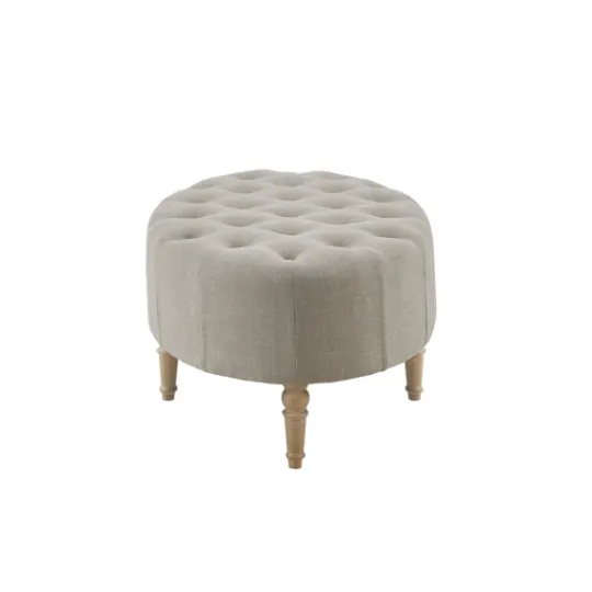 Kirkland's Home Light Tufted Button Martha Stewart Ottoman- Benches & Ottomans