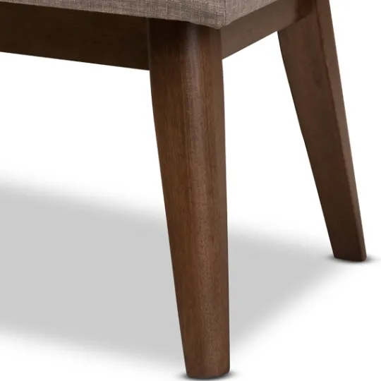 Kirkland's Home Light Tufted Walnut Wood Bench- Benches & Ottomans