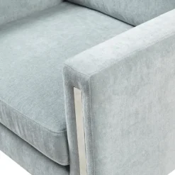 Kirkland's Home Light Velvet And Chrome Accent Chair- Accent Chairs