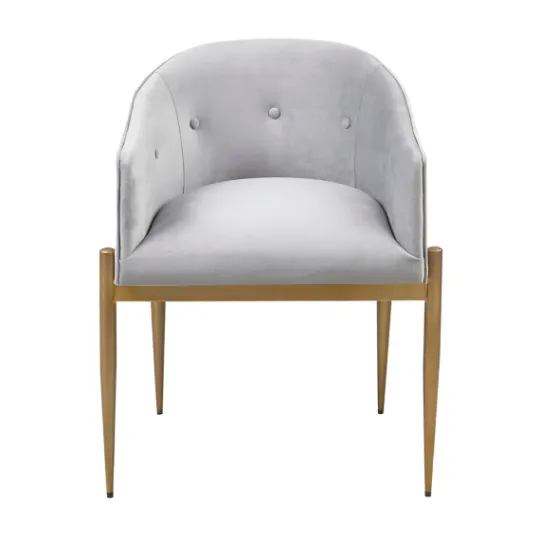 Kirkland's Home Light Velvet Button Dining Chairs, Set Of 2- Dining Chairs