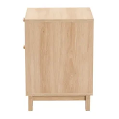 Kirkland's Home Light Wood And Cane Accent Nightstand- Nightstands