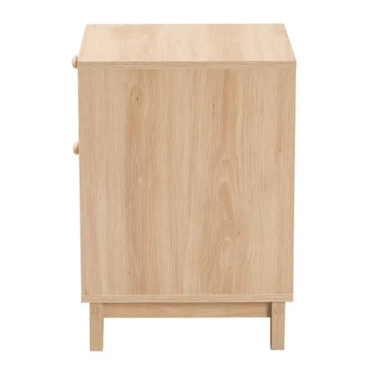 Kirkland's Home Light Wood And Cane Accent Nightstand- Nightstands