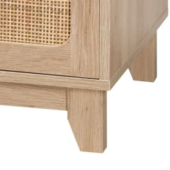 Kirkland's Home Light Wood And Cane Accent Tv Stand- Tv Stands & Media Consoles