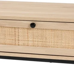 Kirkland's Home Light Wood And Rat 2-Drawer Coffee Table- Coffee Tables