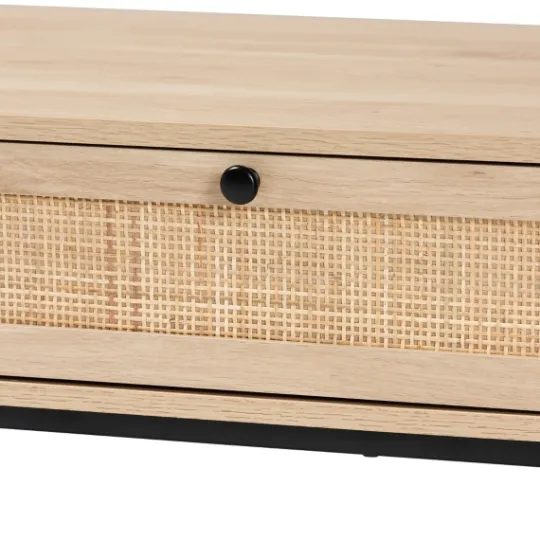 Kirkland's Home Light Wood And Rat 2-Drawer Coffee Table- Coffee Tables