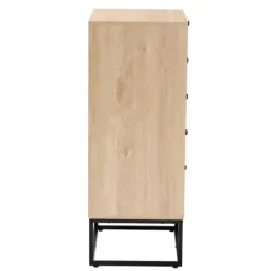 Kirkland's Home Light Wood And Rat 5-Drawer Chest- Dressers & Chests