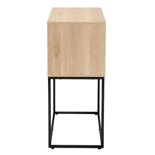 Kirkland's Home Light Wood And Rat Sliding Door Cabinet- Cabinets & Sideboards