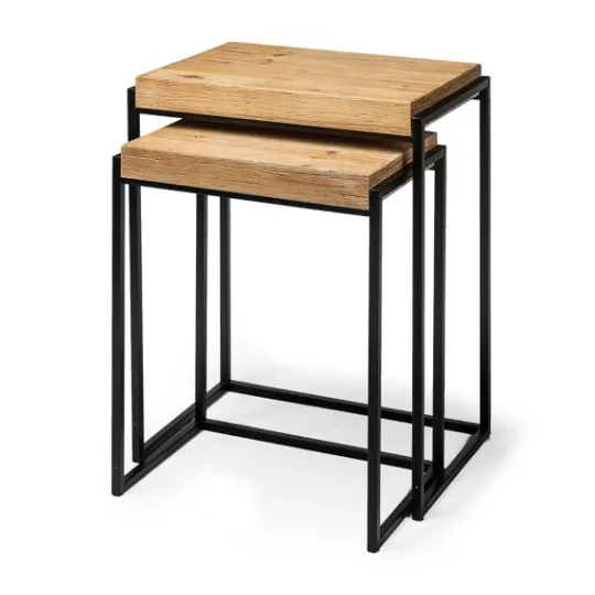 Kirkland's Home Light Wood Nesting Accent Tables, Set Of 2- Accent & End Tables