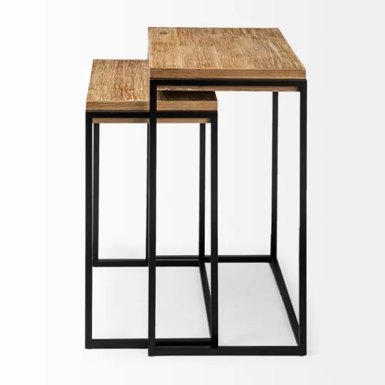 Kirkland's Home Light Wood Nesting Accent Tables, Set Of 2- Accent & End Tables