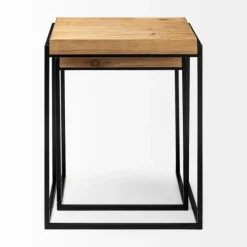 Kirkland's Home Light Wood Nesting Accent Tables, Set Of 2- Accent & End Tables