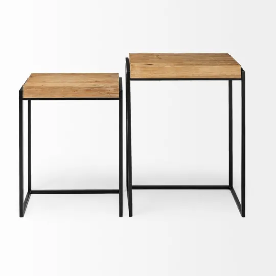 Kirkland's Home Light Wood Nesting Accent Tables, Set Of 2- Accent & End Tables