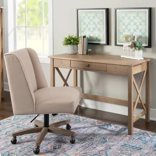 Kirkland's Home Light Wood X-Sides Desk- Office Furniture