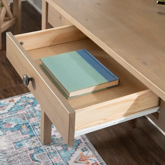 Kirkland's Home Light Wood X-Sides Desk- Office Furniture
