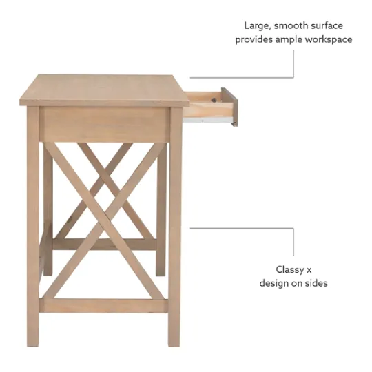 Kirkland's Home Light Wood X-Sides Desk- Office Furniture