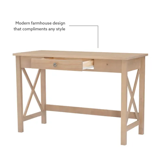 Kirkland's Home Light Wood X-Sides Desk- Office Furniture