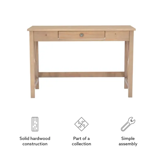 Kirkland's Home Light Wood X-Sides Desk- Office Furniture