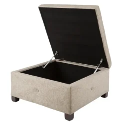 Kirkland's Home Lila Tufted Sand Storage Ottoman- Benches & Ottomans