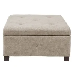 Kirkland's Home Lila Tufted Sand Storage Ottoman- Benches & Ottomans