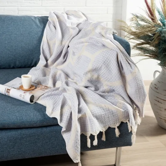 Kirkland's Home Lilac Honeycomb Cotton Throw- Blankets & Throws