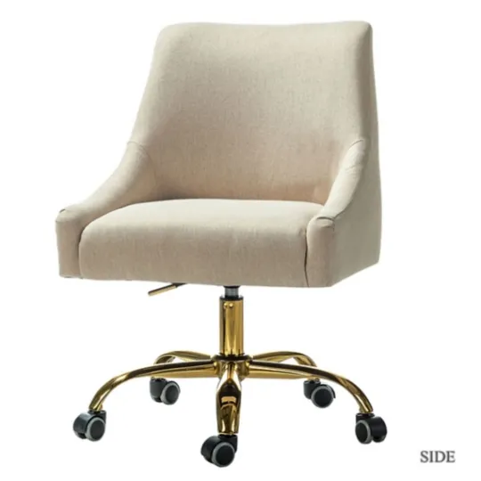 Kirkland's Home Lili Cream Golden Office Chair- Office Furniture