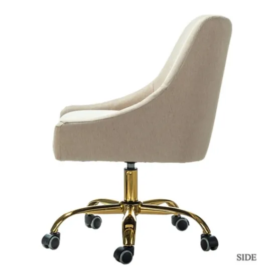 Kirkland's Home Lili Cream Golden Office Chair- Office Furniture
