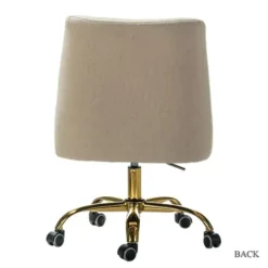 Kirkland's Home Lili Cream Golden Office Chair- Office Furniture